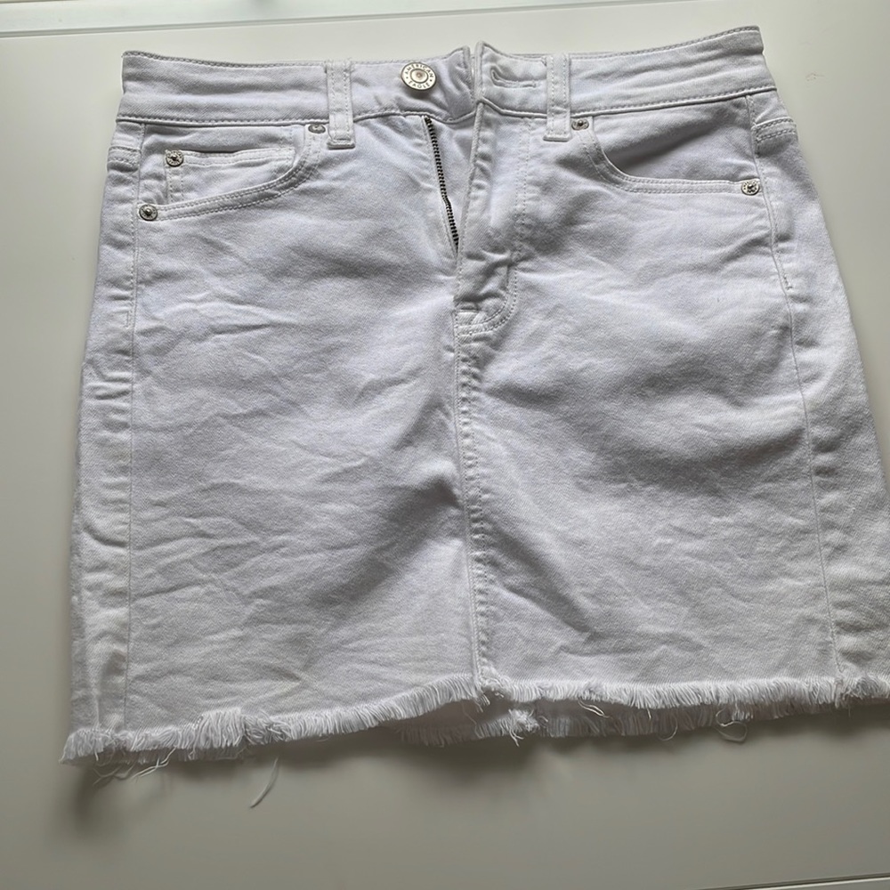 White jean skirt